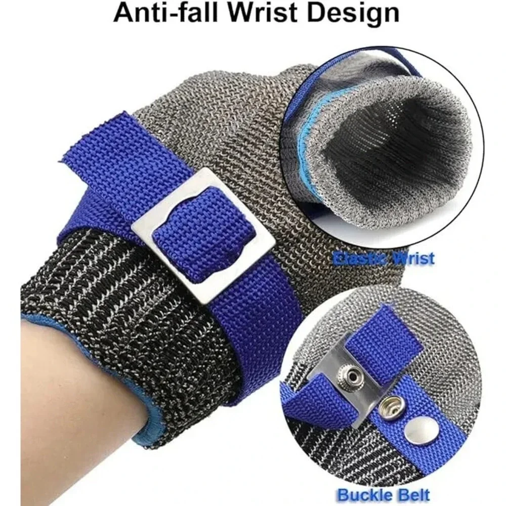 Schwer‎ Cut Resistant Filet Gloves Norwegian Stainless-Steel Mesh sz LARGE